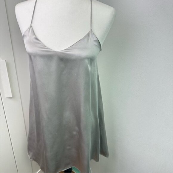 Club Monaco 100% Silk Slip Dress Racer Back Spaghetti Strap Size 00 - Picture 3 of 8